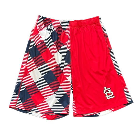 Loudmouth Red and Blue STL Checkered Athletic Shorts -L - Picture 1 of 6